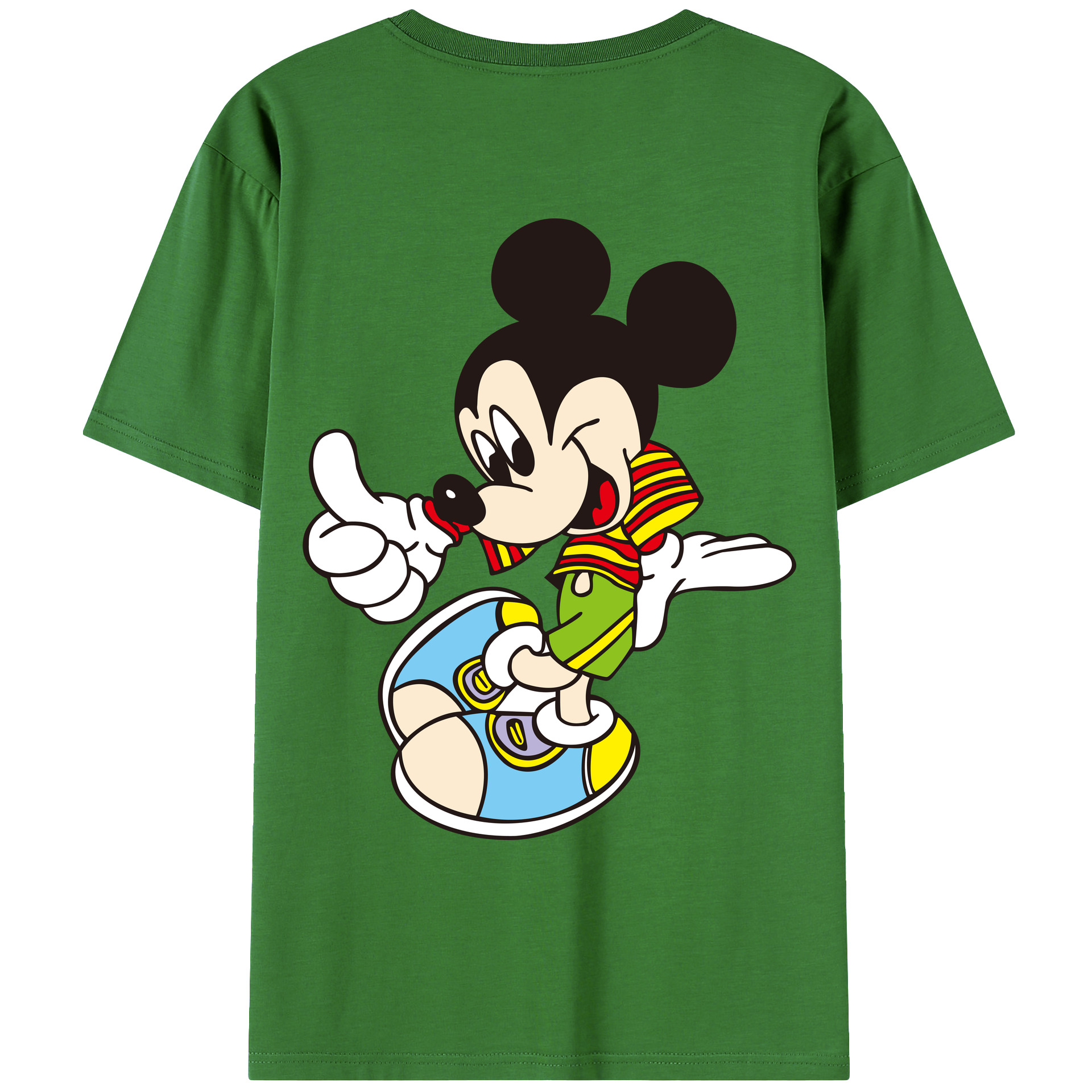 （画像用） ミッキーマウス Mickey Mouse レディース半袖Tシャツ(バックプリント)